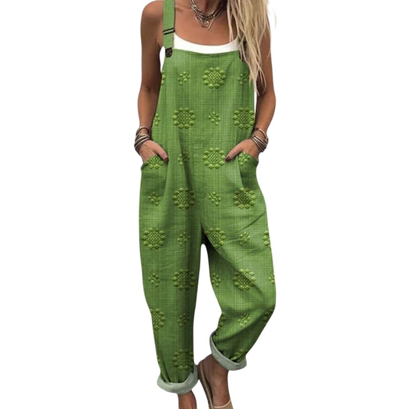 Relaxed Fit Embroidered Overalls