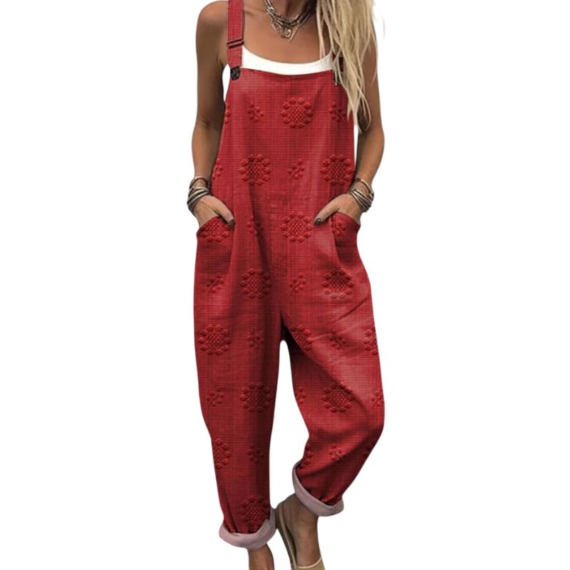 Relaxed Fit Embroidered Overalls