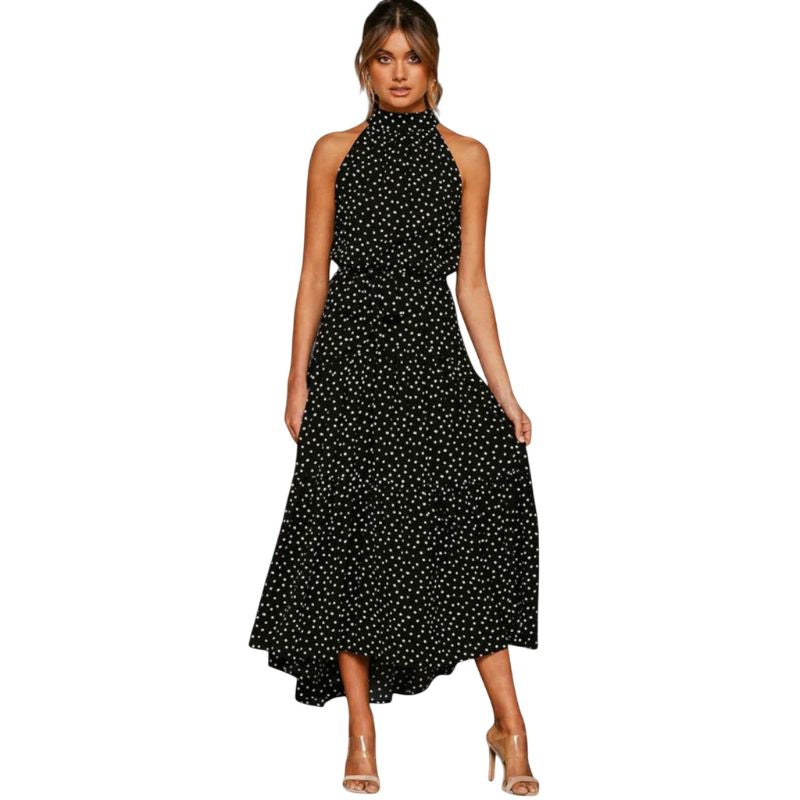 Halter Neck Printed Maxi Dress
