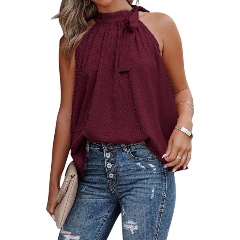 Leopard Print High Neck Top with Bow