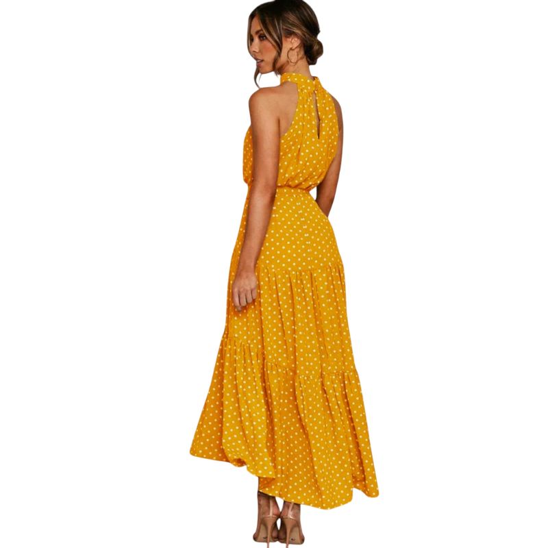 Halter Neck Printed Maxi Dress