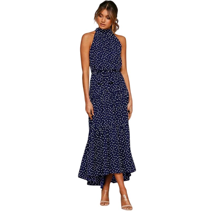 Halter Neck Printed Maxi Dress
