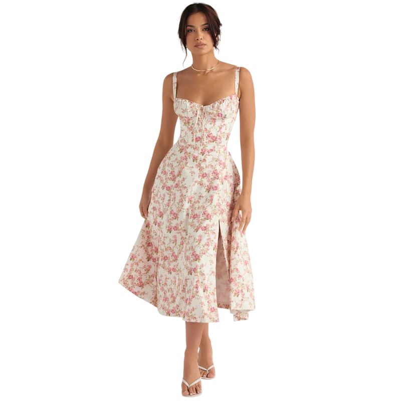 Corset Dress with Side Slit