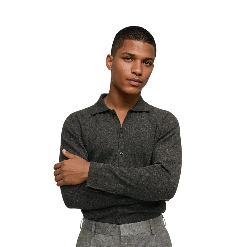 Dark Grey Cashmere Wool Cardigan