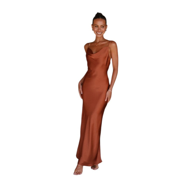 Fitted Long Dress with Straps