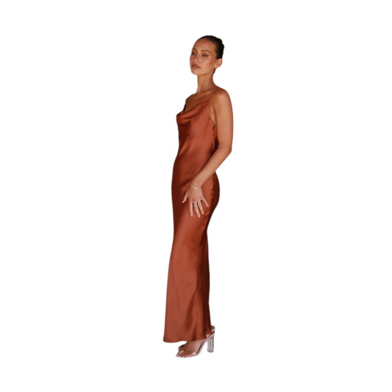 Fitted Long Dress with Straps