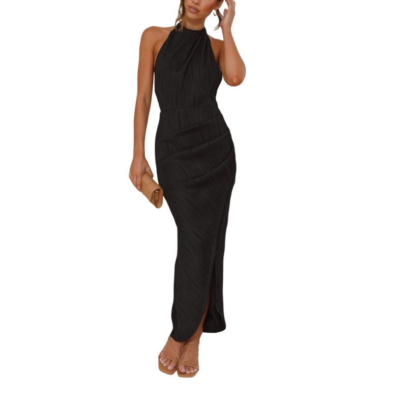 Halter Dress with Draped Detail