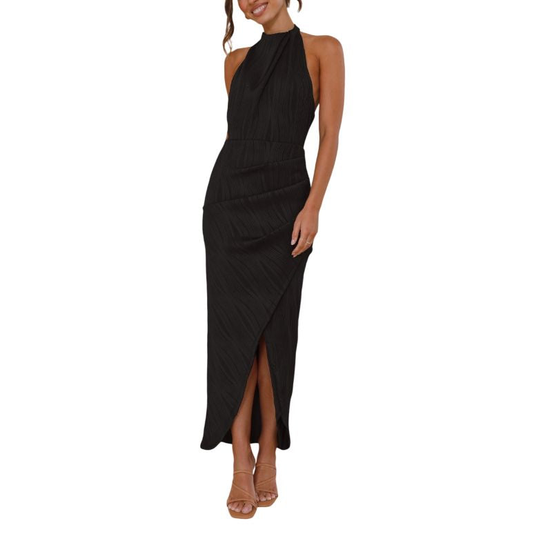 Halter Dress with Draped Detail