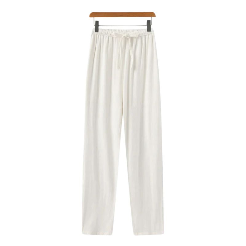 Straight Fit Linen Pants