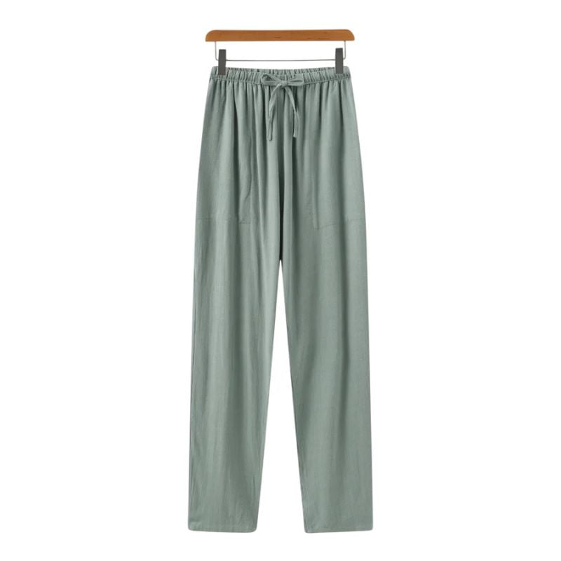 Straight Fit Linen Pants