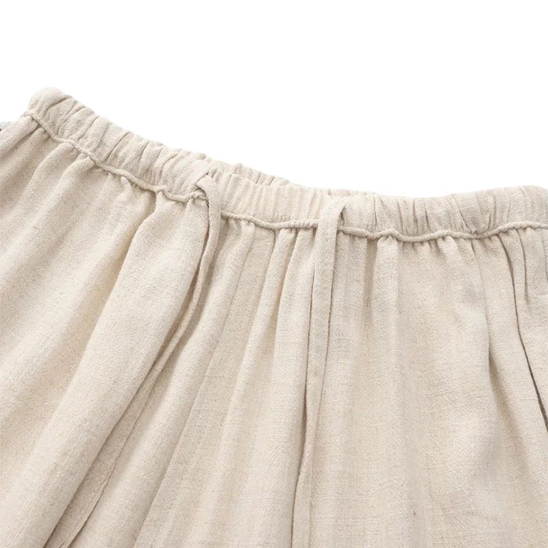 Straight Fit Linen Pants