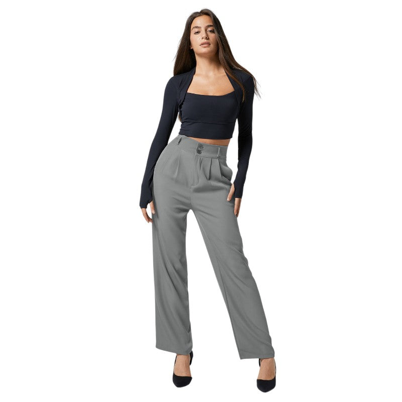 High-Waist Wide-Leg Trousers