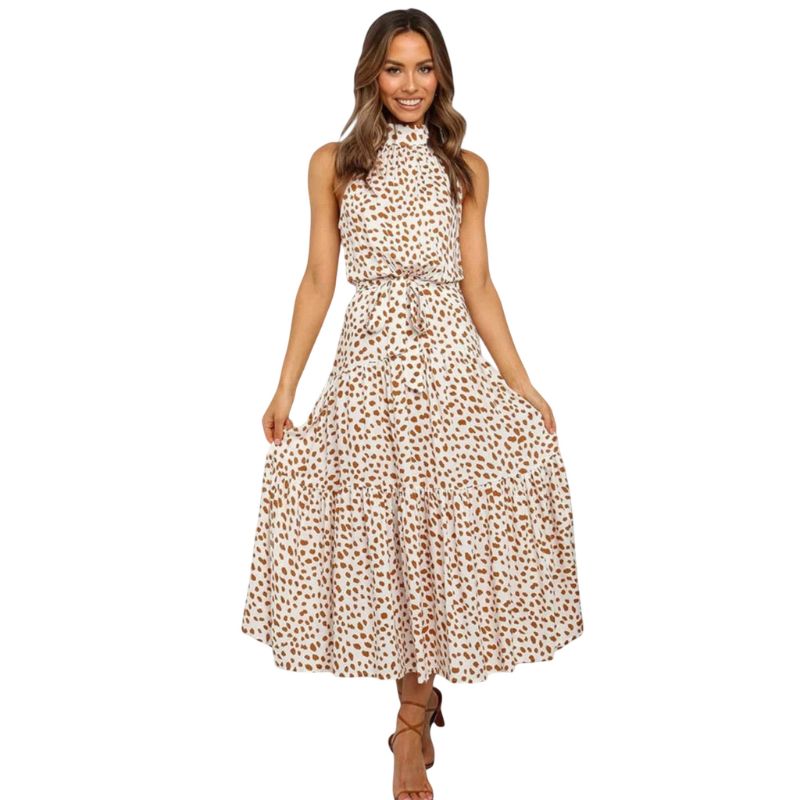 Halter Neck Printed Maxi Dress