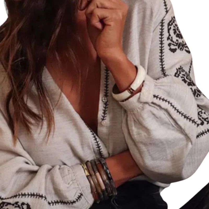 Soft Linen Top with Embroidery
