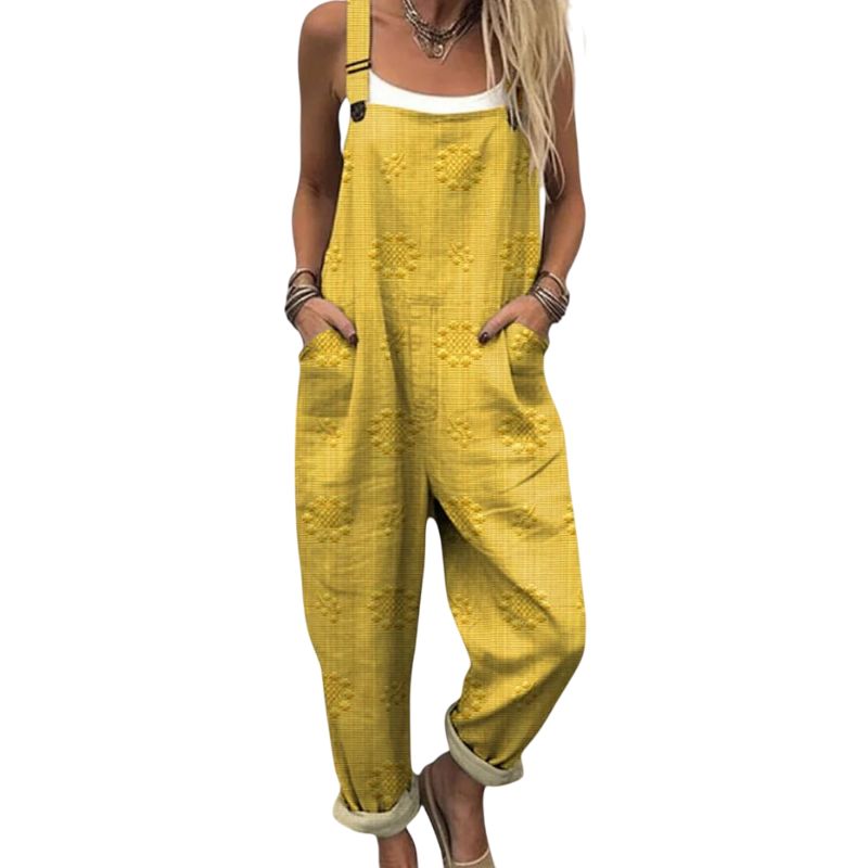 Relaxed Fit Embroidered Overalls