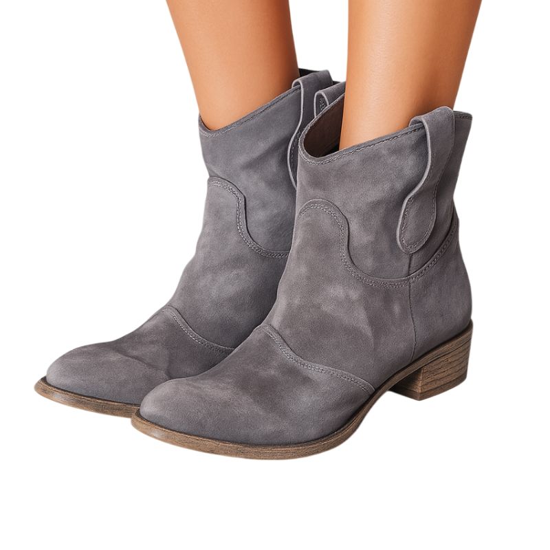 Western Suede Ankle Boots