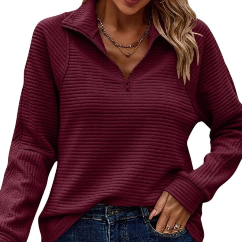 V-Neck Zip Sweater