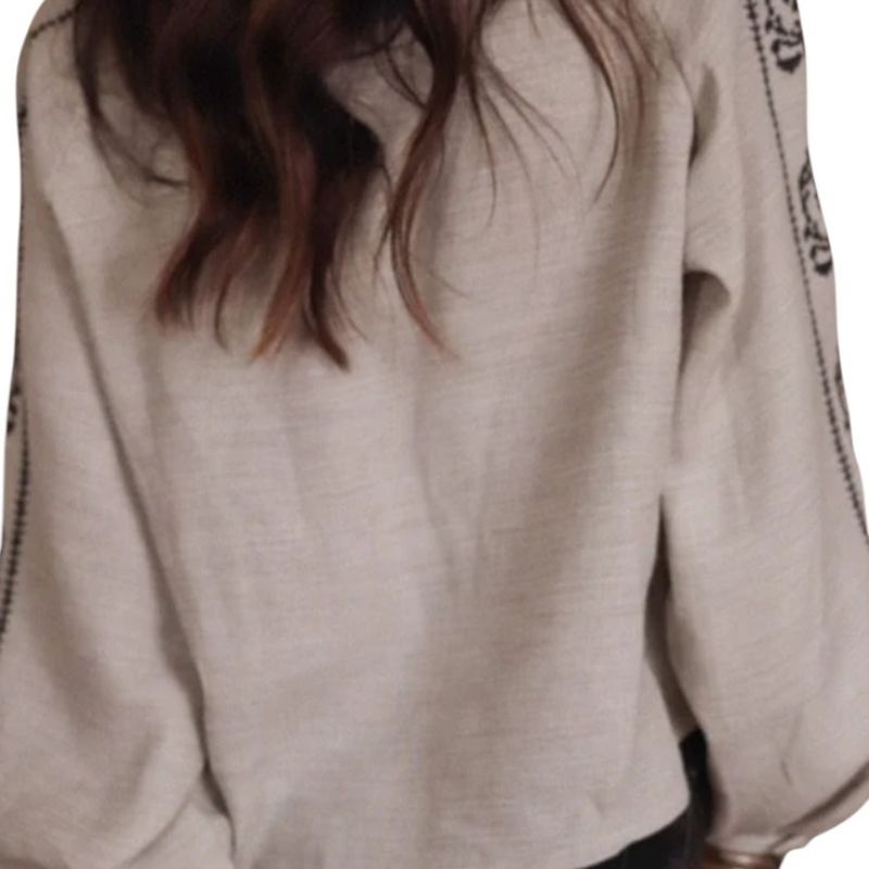 Soft Linen Top with Embroidery