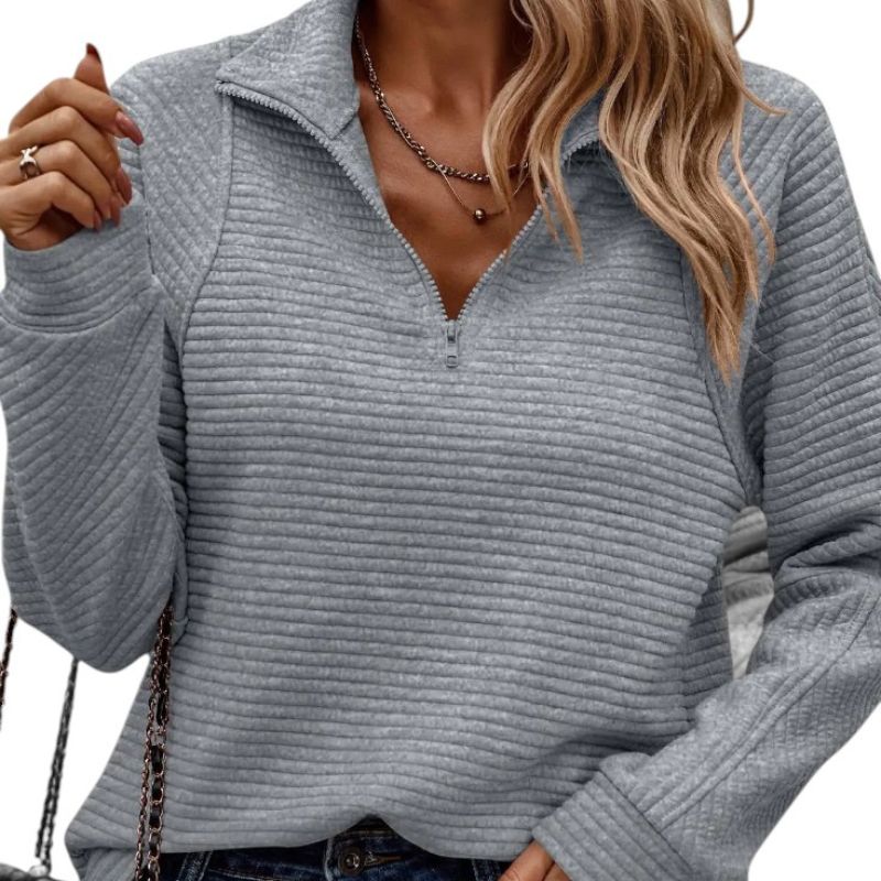 V-Neck Zip Sweater