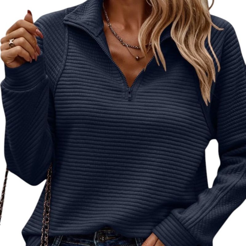 V-Neck Zip Sweater