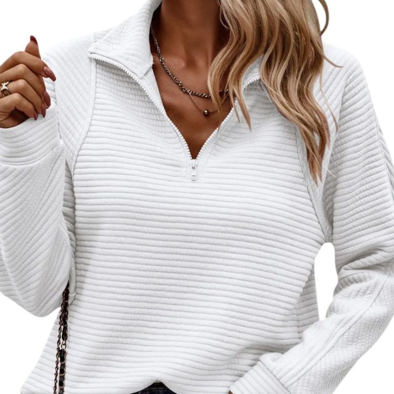 V-Neck Zip Sweater