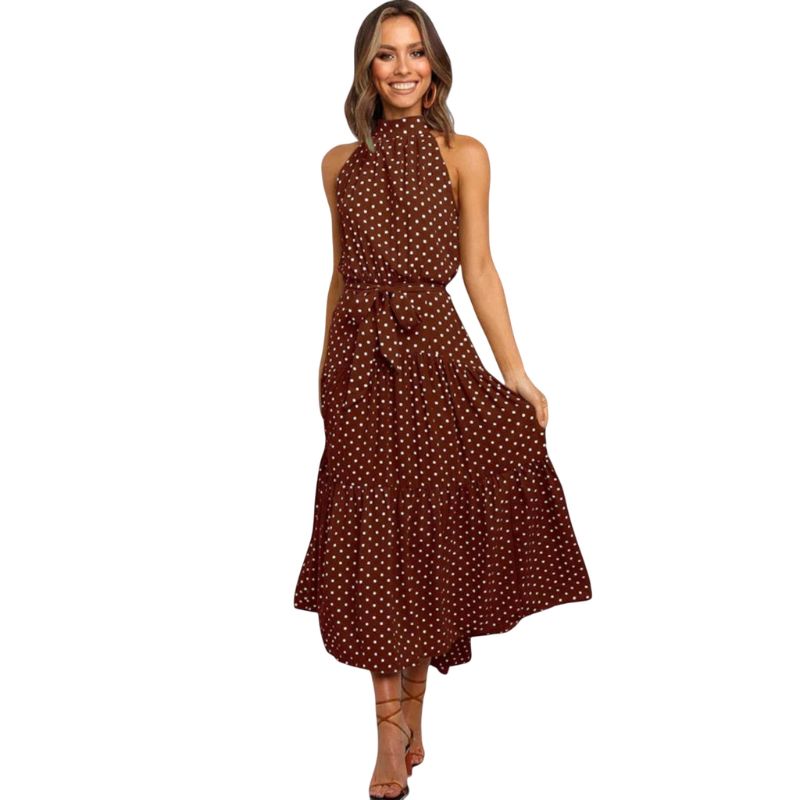 Halter Neck Printed Maxi Dress