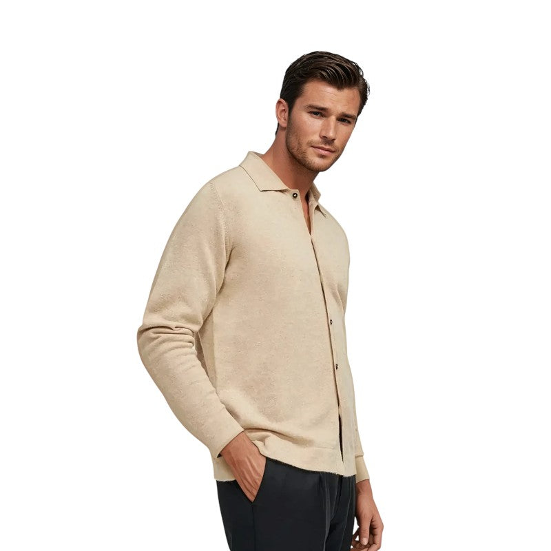 Beige Cashmere Wool Cardigan