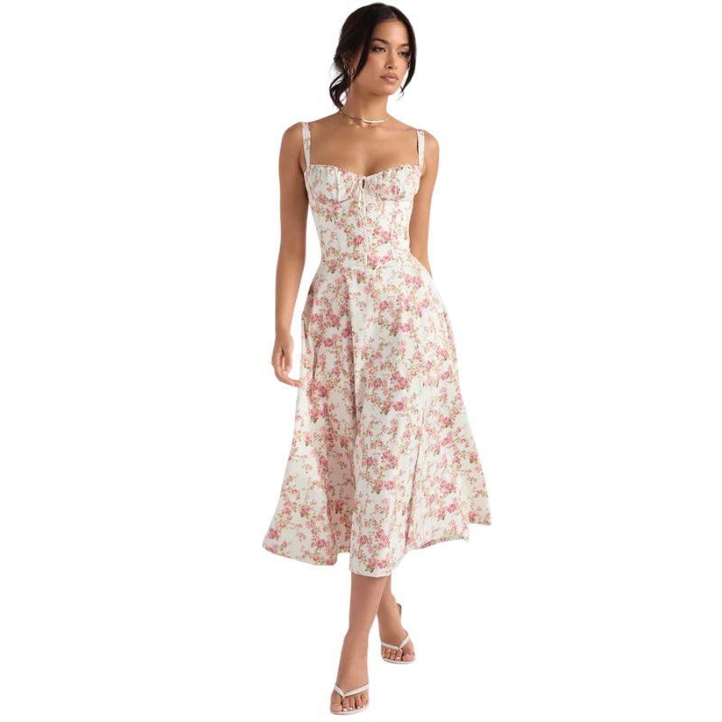 Corset Dress with Side Slit