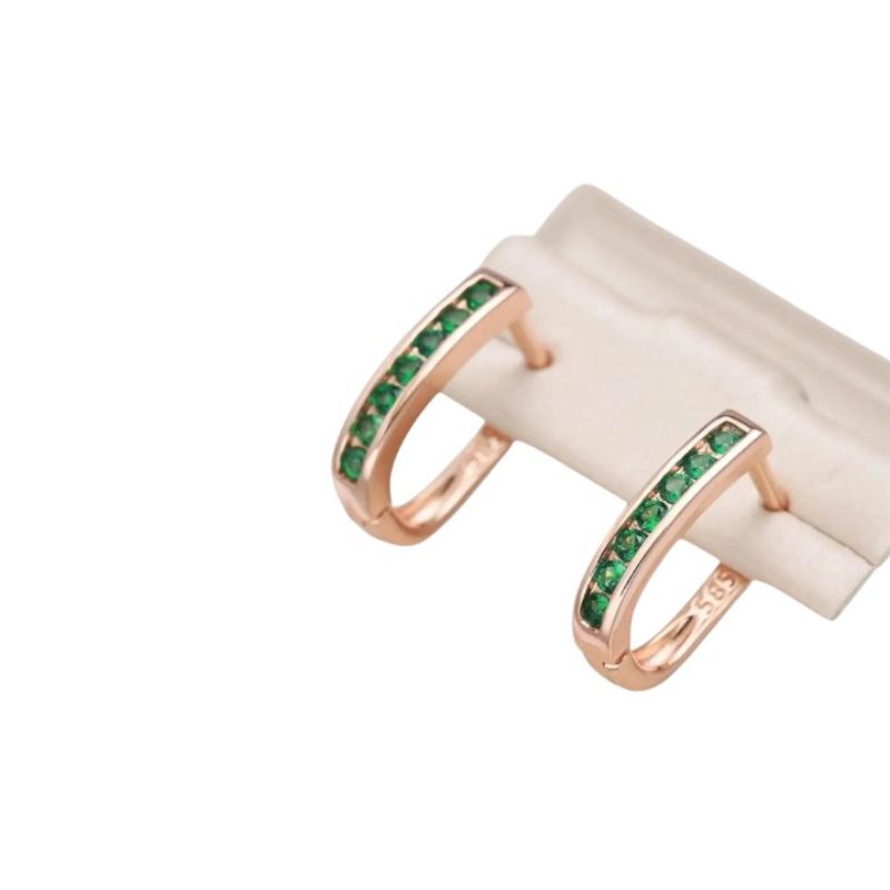 Emerald and Diamond Earrings in Gold