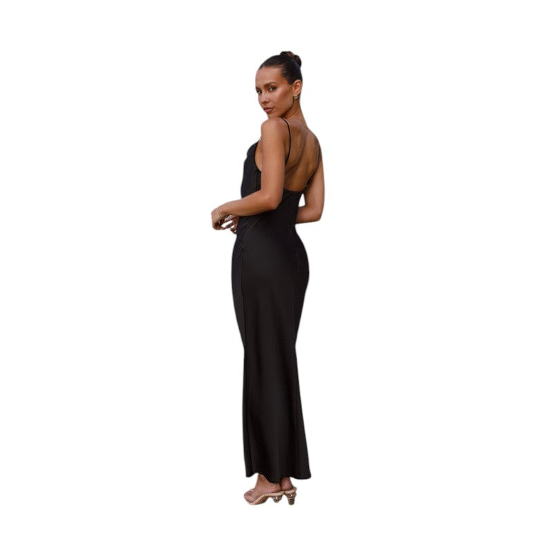 Fitted Long Dress with Straps