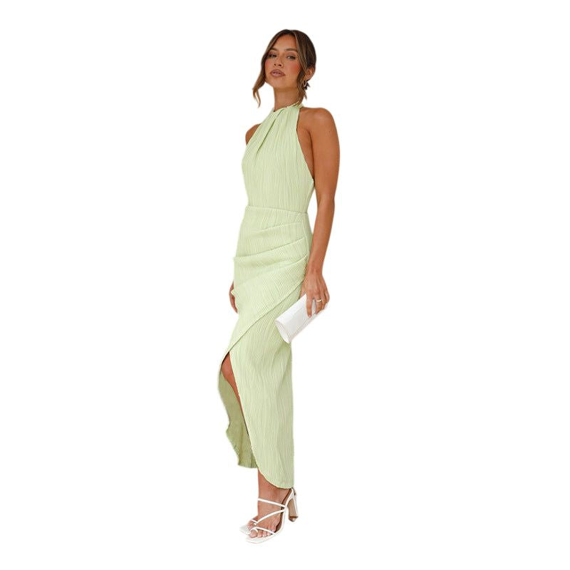 Halter Dress with Draped Detail