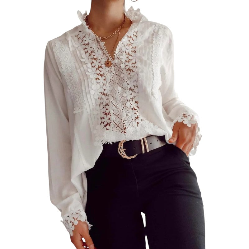 Floral Embroidered Lace Blouse