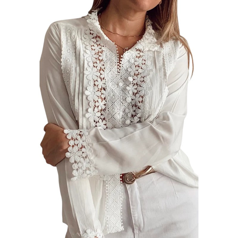Floral Embroidered Lace Blouse