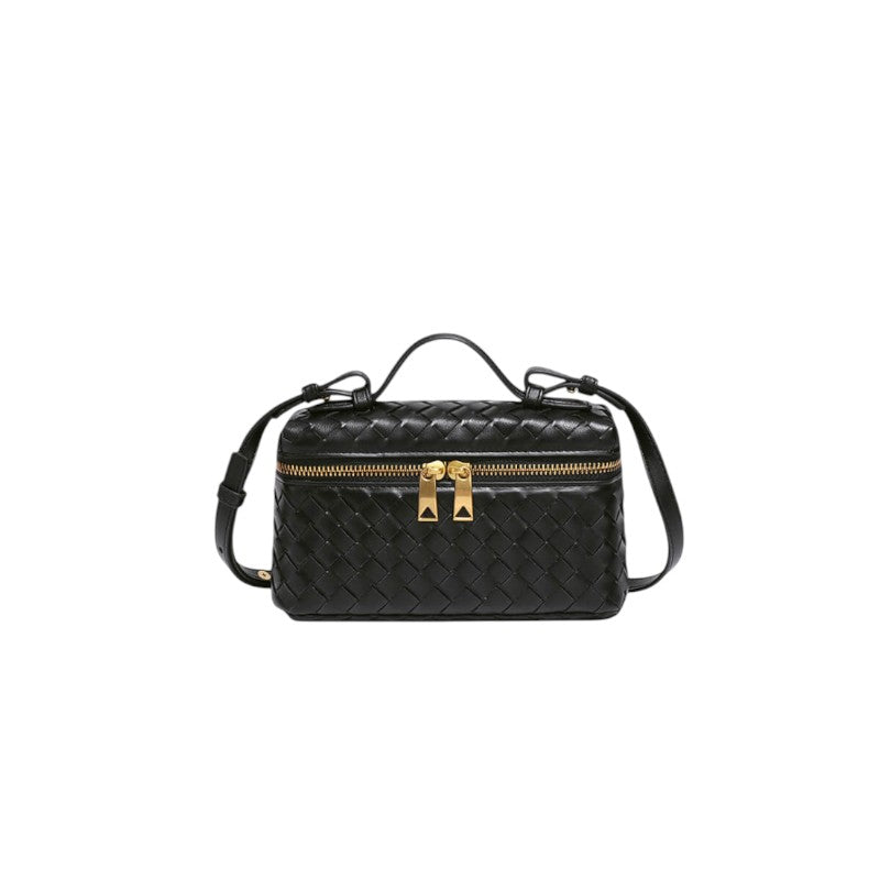 Mini Woven Bag with Gold Accents