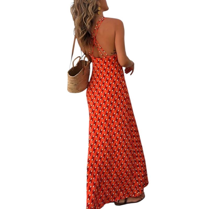 Orange Printed Dress