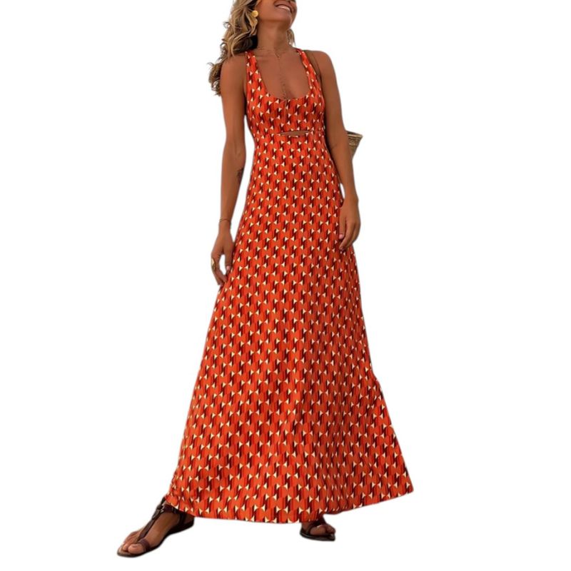 Orange Printed Dress