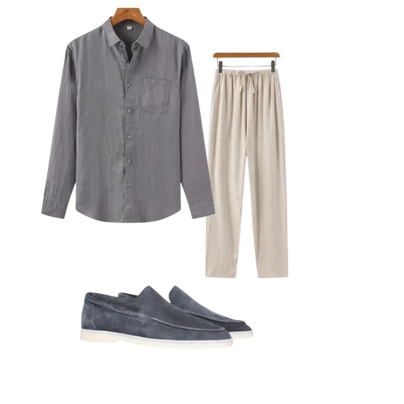 Relaxed Linen Set - Grey