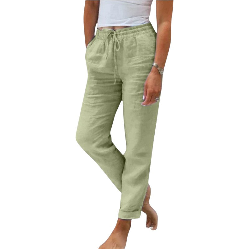Relaxed Fit Linen Blend Pants