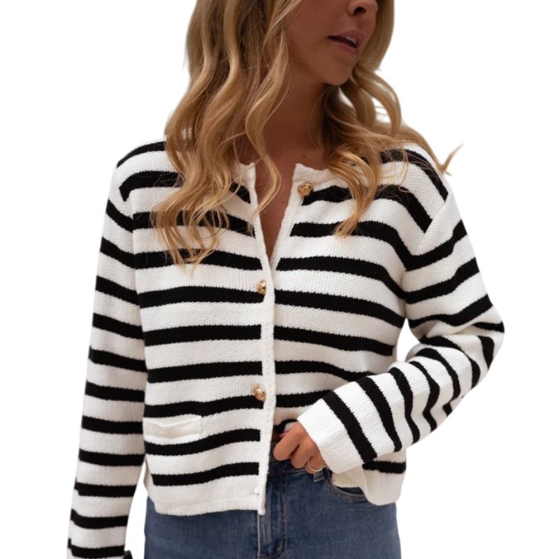 Striped Knit Cardigan