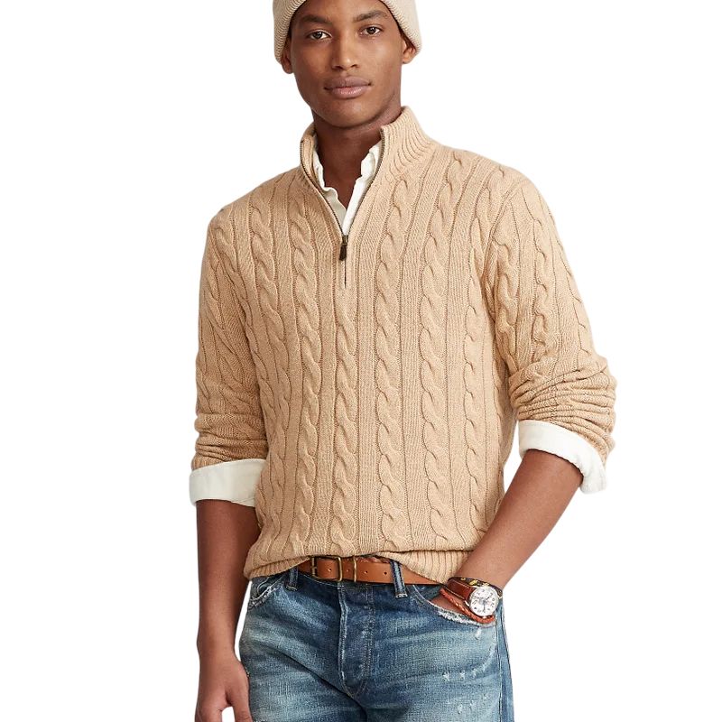 Textured Knit Zip Sweater